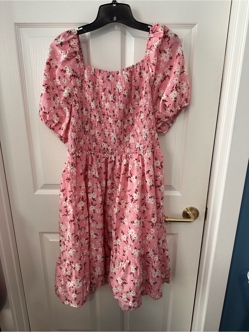 Pink Floral Smocked Sundress